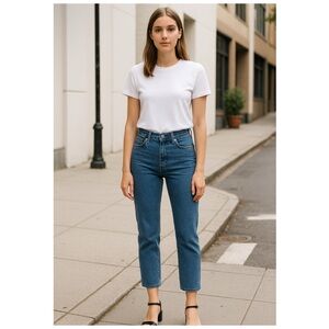 Levi’s High Rise Wedgie Straight Leg Rigid Denim Jeans Blue Size 16W